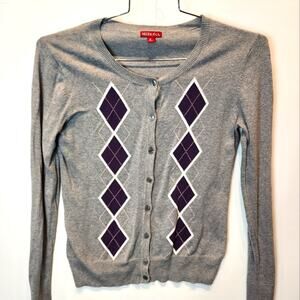 Merona Grey Cardigan Sweater Button Down Lightweight Sweater Size‎ M